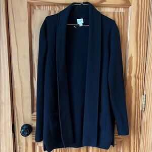 J Crew Elegant Black Open Cardigan - Size Medium